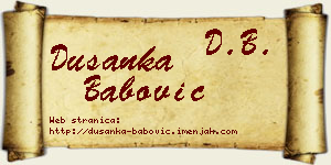 Dušanka Babović vizit kartica